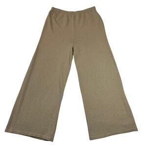 Vintage Helen Hsu High Rise Knit Palazzo Wide Leg Pants Size Large Neutral